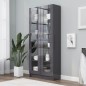 vidaXL Armadio con Vetrina Grigio Lucido 82,5x30,5x185,5 cm Truciolato vidaXL Armadio con Vetrina Grigio Lucido 82,5x30,5x185,5 cm Truciolato