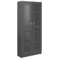 vidaXL Armadio con Vetrina Grigio Lucido 82,5x30,5x185,5 cm Truciolato vidaXL Armadio con Vetrina Grigio Lucido 82,5x30,5x185,5 cm Truciolato