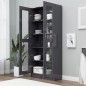 vidaXL Armadio con Vetrina Grigio Lucido 82,5x30,5x185,5 cm Truciolato vidaXL Armadio con Vetrina Grigio Lucido 82,5x30,5x185,5 cm Truciolato