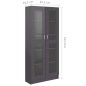 vidaXL Armadio con Vetrina Grigio Lucido 82,5x30,5x185,5 cm Truciolato vidaXL Armadio con Vetrina Grigio Lucido 82,5x30,5x185,5 cm Truciolato