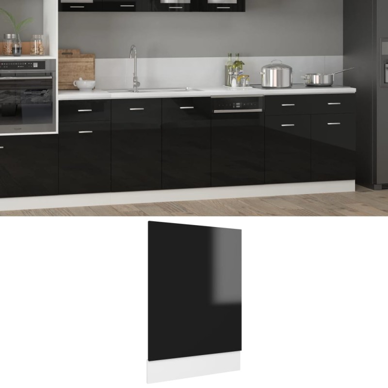 vidaXL Pannello Lavastoviglie Nero Lucido 45x3x67 cm in Truciolato vidaXL Pannello Lavastoviglie Nero Lucido 45x3x67 cm in Truciolato