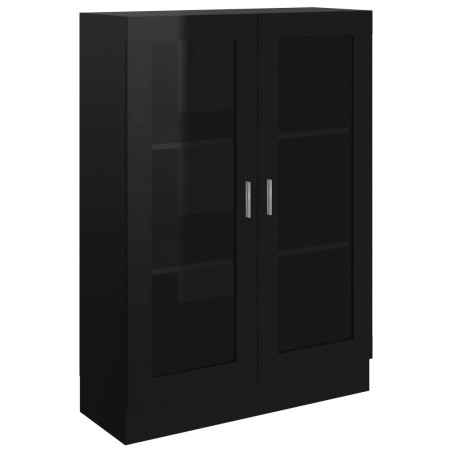 vidaXL Armadietto con Vetrina Nero Lucido 82,5x30,5x115cm Truciolato