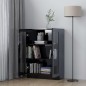 vidaXL Armadietto con Vetrina Nero Lucido 82,5x30,5x115cm Truciolato vidaXL Armadietto con Vetrina Nero Lucido 82,5x30,5x115cm Truciolato