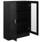 vidaXL Armadietto con Vetrina Nero Lucido 82,5x30,5x115cm Truciolato vidaXL Armadietto con Vetrina Nero Lucido 82,5x30,5x115cm Truciolato