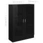 vidaXL Armadietto con Vetrina Nero Lucido 82,5x30,5x115cm Truciolato vidaXL Armadietto con Vetrina Nero Lucido 82,5x30,5x115cm Truciolato