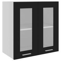 vidaXL Mobile Pensile con Vetro Nero 60x31x60 cm in Legno Multistrato