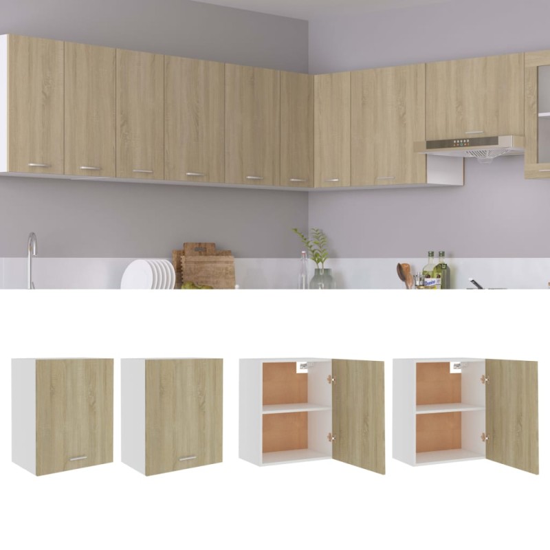 vidaXL Armadi Sospesi 2 pz Rovere Sonoma 50x31x60 cm in Truciolato vidaXL Armadi Sospesi 2 pz Rovere Sonoma 50x31x60 cm in Truciolato