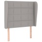 Testiera ad Orecchio Grigio Chiaro 103x23x118/128 cm in Tessuto Testiera ad Orecchio Grigio Chiaro 103x23x118/128 cm in Tessuto