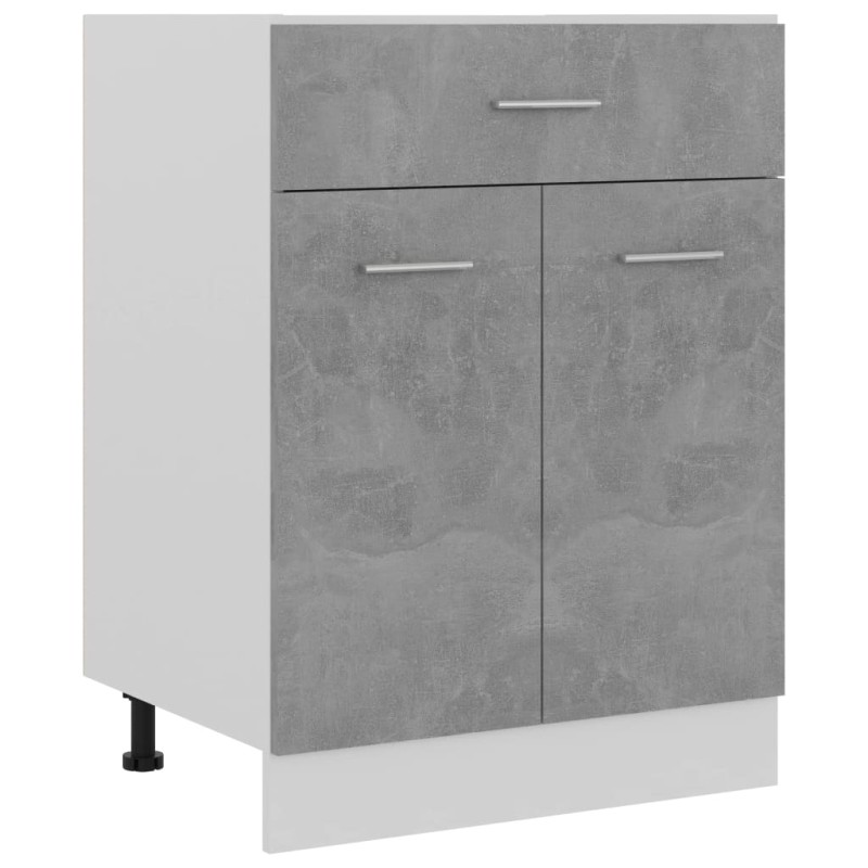 vidaXL Armadio con Cassetto Grigio Cemento 60x46x81,5 cm in Truciolato vidaXL Armadio con Cassetto Grigio Cemento 60x46x81,5 cm in Truciolato