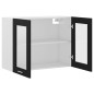 vidaXL Armadio Sospeso con Vetro Nero 80x31x60 cm in Truciolato vidaXL Armadio Sospeso con Vetro Nero 80x31x60 cm in Truciolato