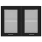 vidaXL Armadio Sospeso con Vetro Nero 80x31x60 cm in Truciolato vidaXL Armadio Sospeso con Vetro Nero 80x31x60 cm in Truciolato