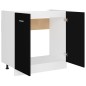 vidaXL Armadio Inferiore per Lavabo Nero 80x46x81,5 cm in Truciolato