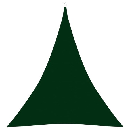 Parasole a Vela Oxford Triangolare 4x5x5 m Verde Scuro