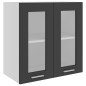 vidaXL Armadio Sospeso con Vetro Grigio 60x31x60 cm in Truciolato vidaXL Armadio Sospeso con Vetro Grigio 60x31x60 cm in Truciolato