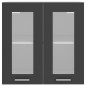 vidaXL Armadio Sospeso con Vetro Grigio 60x31x60 cm in Truciolato vidaXL Armadio Sospeso con Vetro Grigio 60x31x60 cm in Truciolato