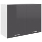 vidaXL Armadio Sospeso Grigio Lucido 80x31x60 cm in Truciolato vidaXL Armadio Sospeso Grigio Lucido 80x31x60 cm in Truciolato