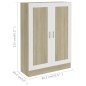 vidaXL Libreria Bianca e Rovere Sonoma 82,5x30,5x115 cm in Truciolato