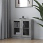 vidaXL Armadietto con Vetrina Grigio Cemento 82,5x30,5x80cm Truciolato vidaXL Armadietto con Vetrina Grigio Cemento 82,5x30,5x80cm Truciolato