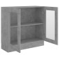 vidaXL Armadietto con Vetrina Grigio Cemento 82,5x30,5x80cm Truciolato vidaXL Armadietto con Vetrina Grigio Cemento 82,5x30,5x80cm Truciolato