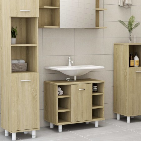 vidaXL Armadio da Bagno Rovere Sonoma 60x33x58 cm in Truciolato