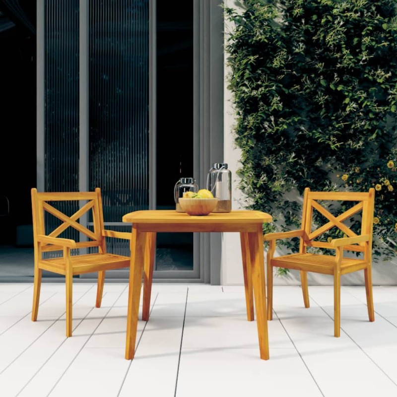 vidaXL Set Mobili da Pranzo per Giardino 3 pz Legno Massello di Acacia vidaXL Set Mobili da Pranzo per Giardino 3 pz Legno Massello di Acacia