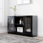 vidaXL Armadietto con Vetrina Nero Lucido 120x30,5x70 cm Truciolato vidaXL Armadietto con Vetrina Nero Lucido 120x30,5x70 cm Truciolato