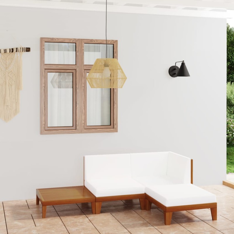 vidaXL Set Divani da Giardino 4 pz con Cuscini in Massello di Acacia vidaXL Set Divani da Giardino 4 pz con Cuscini in Massello di Acacia