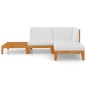 vidaXL Set Divani da Giardino 4 pz con Cuscini in Massello di Acacia vidaXL Set Divani da Giardino 4 pz con Cuscini in Massello di Acacia