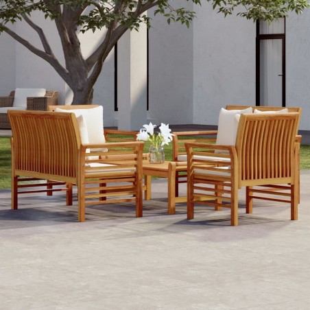 vidaXL Set Divani da Giardino 5pz con Cuscini in Legno Massello Acacia