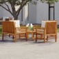 vidaXL Set Divani da Giardino 5pz con Cuscini in Legno Massello Acacia vidaXL Set Divani da Giardino 5pz con Cuscini in Legno Massello Acacia