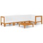 vidaXL Set Divani da Giardino 6 pz con Cuscini in Massello di Acacia vidaXL Set Divani da Giardino 6 pz con Cuscini in Massello di Acacia