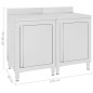 vidaXL Mobiletto con Piano di Lavoro 120x60x96 cm in Acciaio Inox vidaXL Mobiletto con Piano di Lavoro 120x60x96 cm in Acciaio Inox