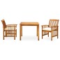 vidaXL Set da Pranzo da Giardino 3 pz con Cuscini Massello di Acacia vidaXL Set da Pranzo da Giardino 3 pz con Cuscini Massello di Acacia