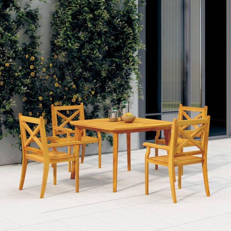 vidaXL Set Mobili da Pranzo per Giardino 5 pz Legno Massello di Acacia vidaXL Set Mobili da Pranzo per Giardino 5 pz Legno Massello di Acacia