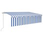 Tenda Sole Retrattile Automatica con Parasole 6x3m Blu Bianca Tenda Sole Retrattile Automatica con Parasole 6x3m Blu Bianca