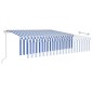 Tenda Sole Retrattile Automatica con Parasole 6x3m Blu Bianca Tenda Sole Retrattile Automatica con Parasole 6x3m Blu Bianca
