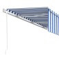 Tenda Sole Retrattile Automatica con Parasole 6x3m Blu Bianca Tenda Sole Retrattile Automatica con Parasole 6x3m Blu Bianca