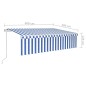 Tenda Sole Retrattile Automatica con Parasole 6x3m Blu Bianca Tenda Sole Retrattile Automatica con Parasole 6x3m Blu Bianca