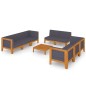 vidaXL Set Divani da Giardino 9 pz con Cuscini in Massello di Acacia vidaXL Set Divani da Giardino 9 pz con Cuscini in Massello di Acacia