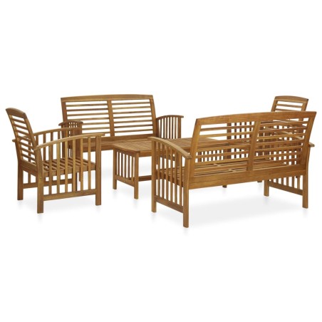 vidaXL Set Divani da Giardino 5 pz in Legno Massello di Acacia