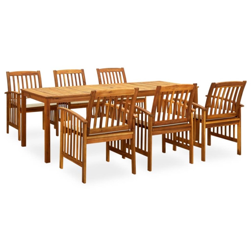 vidaXL Set da Pranzo da Giardino 7 pz con Cuscini Massello di Acacia vidaXL Set da Pranzo da Giardino 7 pz con Cuscini Massello di Acacia