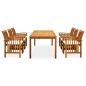 vidaXL Set da Pranzo da Giardino 7 pz con Cuscini Massello di Acacia vidaXL Set da Pranzo da Giardino 7 pz con Cuscini Massello di Acacia