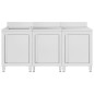 vidaXL Mobiletto da Cucina con Lavandino in Acciaio Inox 180x60x96 cm