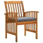 vidaXL Set da Pranzo da Giardino 5 pz con Cuscini Massello di Acacia vidaXL Set da Pranzo da Giardino 5 pz con Cuscini Massello di Acacia