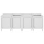 vidaXL Mobiletto da Cucina con Lavandino in Acciaio Inox 240x60x96 cm vidaXL Mobiletto da Cucina con Lavandino in Acciaio Inox 240x60x96 cm