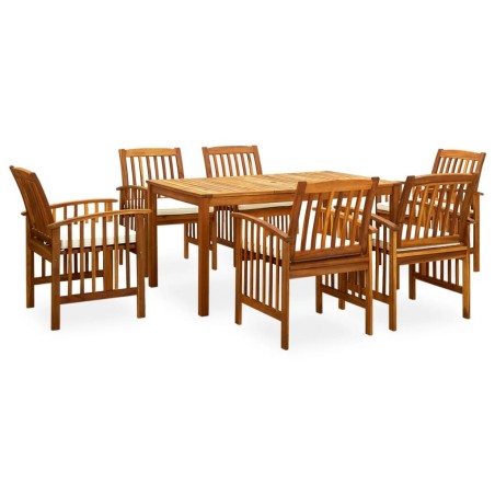 vidaXL Set da Pranzo da Giardino 7 pz con Cuscini Massello di Acacia