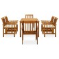 vidaXL Set da Pranzo da Giardino 7 pz con Cuscini Massello di Acacia