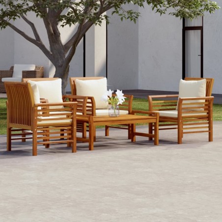 vidaXL Set Divani da Giardino 5pz con Cuscini in Legno Massello Acacia