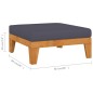 vidaXL Set Divani da Giardino 9 pz con Cuscini in Massello di Acacia