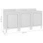 vidaXL Mobiletto con Piano di Lavoro 180x60x96 cm in Acciaio Inox